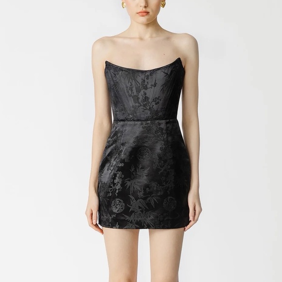 sau lee Dresses & Skirts - SAU LEE Janet Jacquard Mini Dress Strapless Chinese Corset Bustier Party Dress